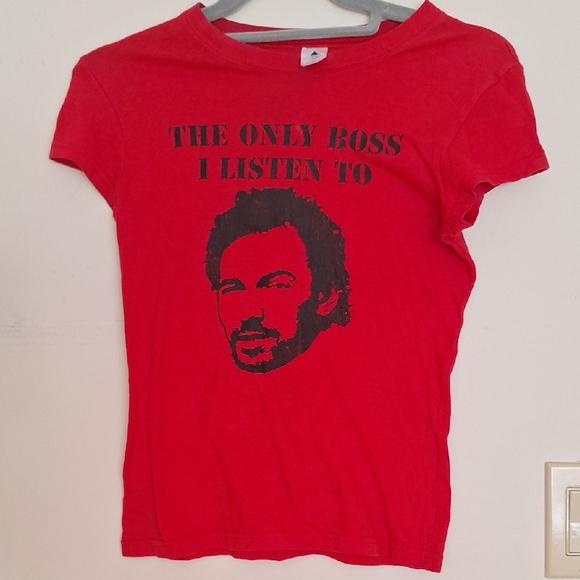 Red Graphic Muscle Tee SPRINGSTEEN - Picture 1 of 1
